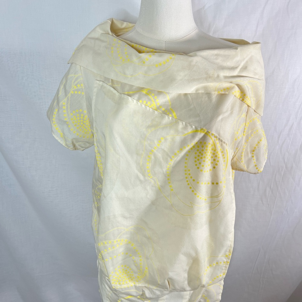 Calvin Tran Cream and Yellow Top